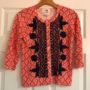 Anthropologie Tabitha embroidered cardigan XS